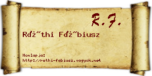 Réthi Fábiusz névjegykártya